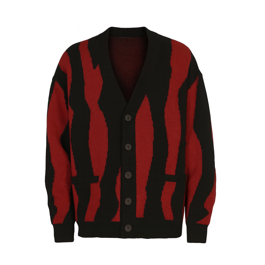 MNML Zebra Cardigan Red/Black